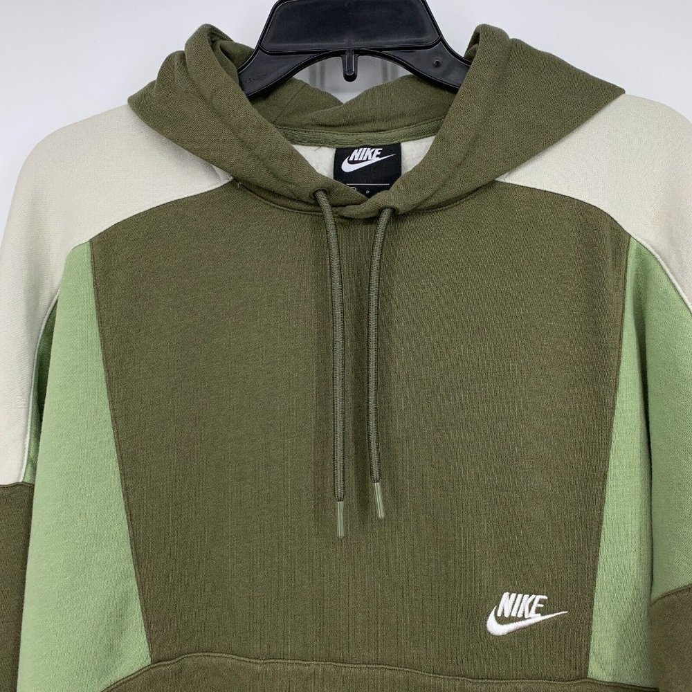 Nike Hoodie Colorblock Green Retro Popover Pullover Long Sleeve - Picture 3 of 10